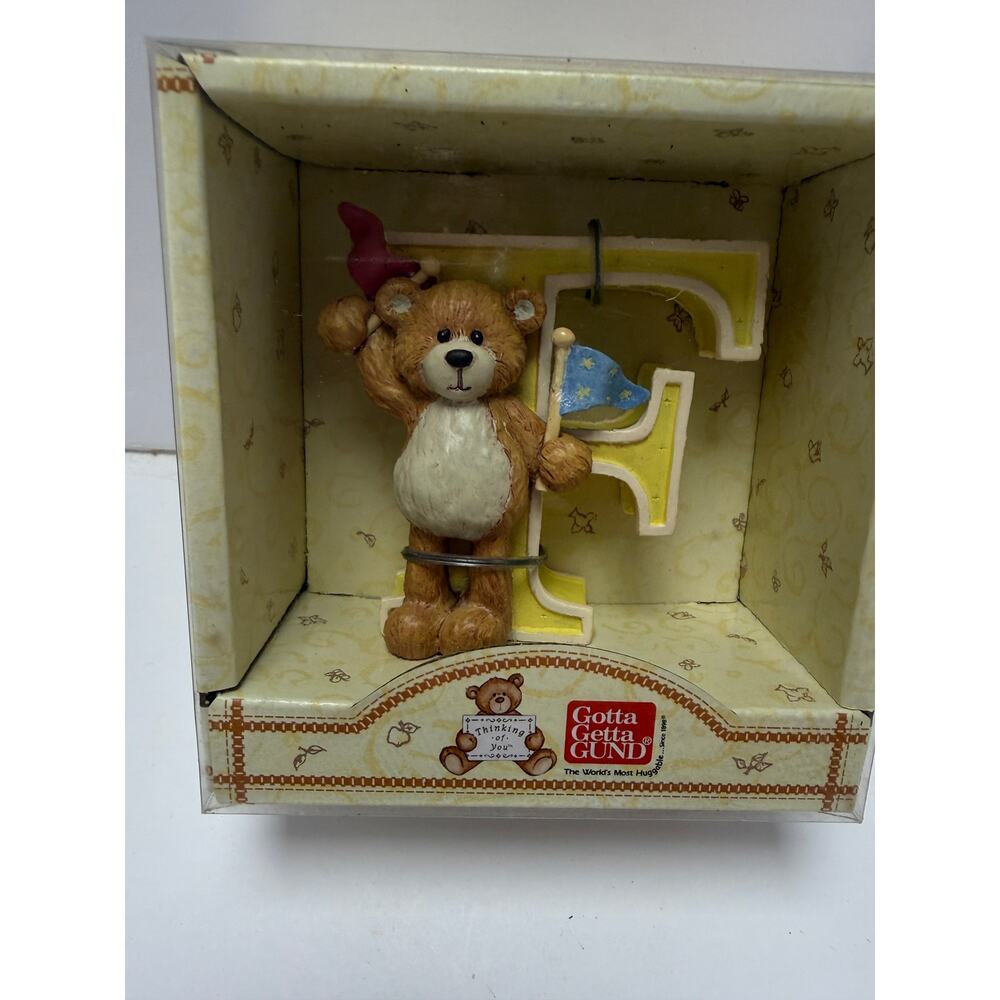 Vintage Gund Thinking Of You Letter FTeddy Bear Display Figurine 1998